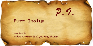 Purr Ibolya névjegykártya